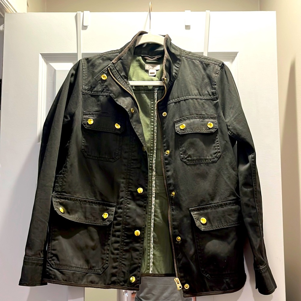 JCrew Field Coat - Green Petit Medium